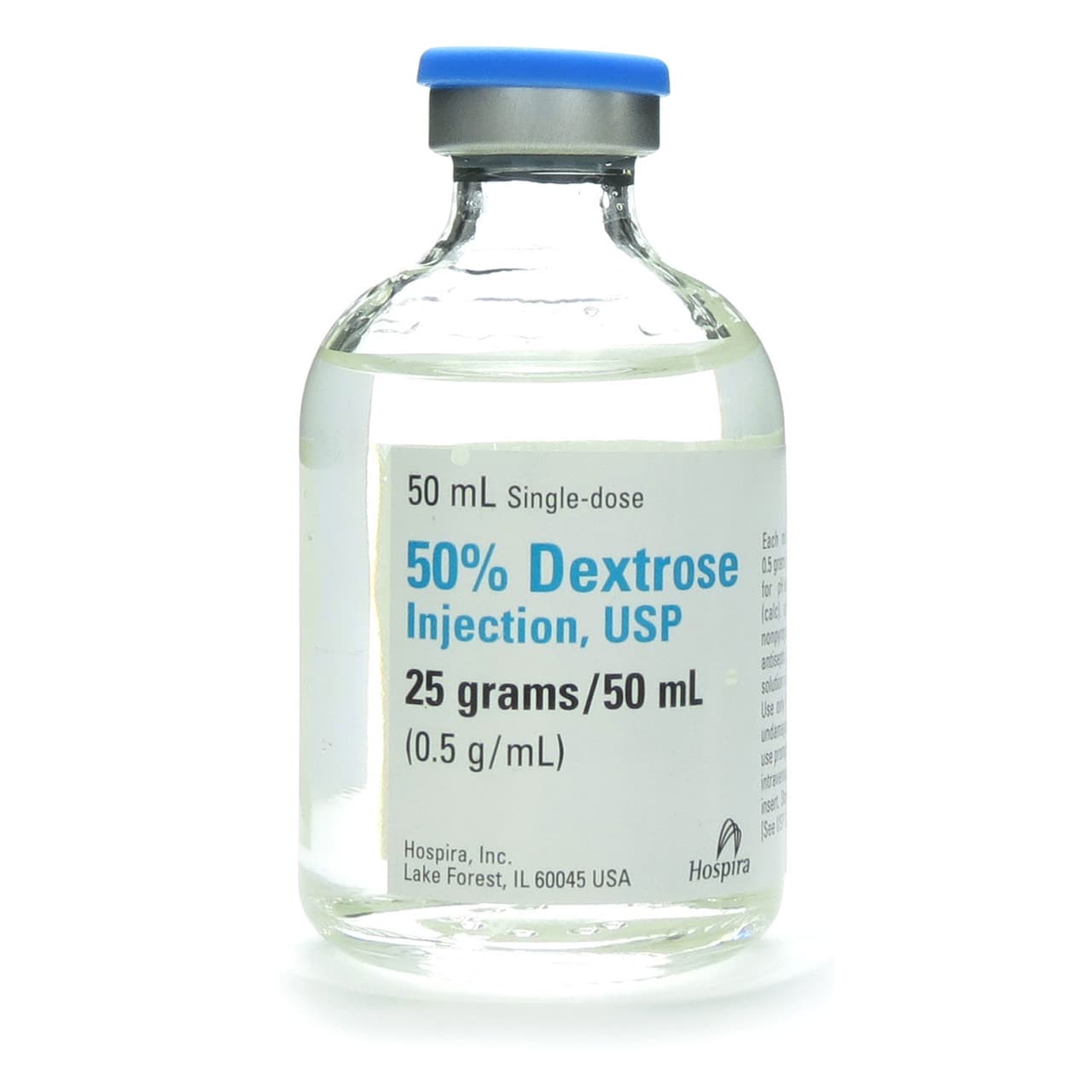 <b>Nombre:</b> Dextrosa al 50%. 
<b>Categoría terapéutica:</b> endocrinología / metabolismo; gastroenterología pediátrico. 
<b>Vía de administración:</b> inyección. 
<b>Primera escasez reportada:</b> 24 de abril de 2017. La dextrosa al 50% se usa como una solución para la reposición de líquidos y el suministro de calorías y para el tratamiento de los niveles bajos de azúcar en la sangre.