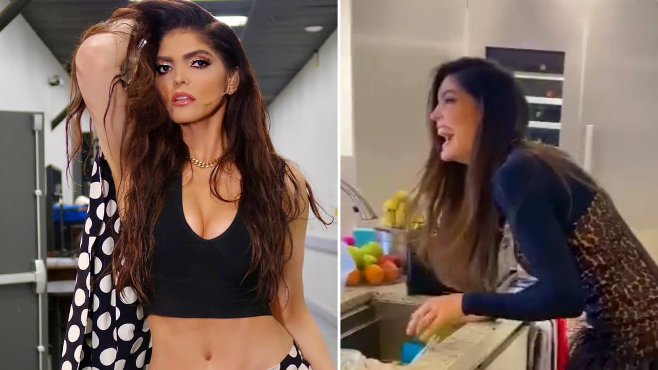 Ana Bárbara sorprende con despampanante look para lavar los trastes (con todo y tacones)
