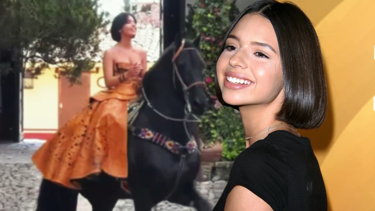 Arriba de su caballo y cantando, así fue el debut de Ángela Aguilar en una telenovela