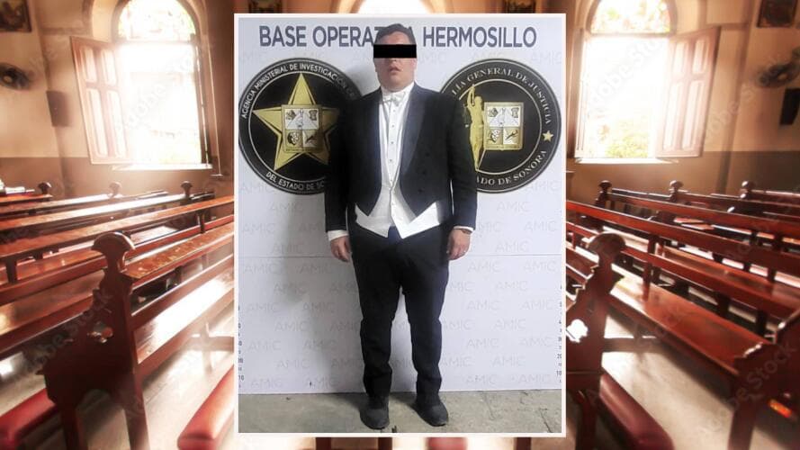 Un arresto que llamó por demás la atención en Sonora fue el de 
<b><a href="https://www.univision.com/local/arizona-ktvw/arrestan-manuel-n-boda-fraude-adultos-mayores">Manuel ‘N’, acusado de defraudar a 28 adultos mayores. La detención ocurrió el día de su boda</a></b>, por lo que su primera foto ante las autoridades fue la más elegante.