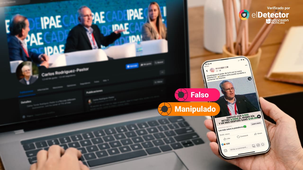 El multimillonario peruano Carlos Rodríguez-Pastor no promueve esa plataforma de inversión con inteligencia artificial