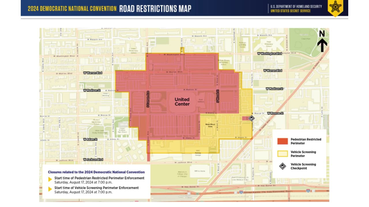 Estas calles estarán cerradas por la Convención Nacional Demócrata en Chicago