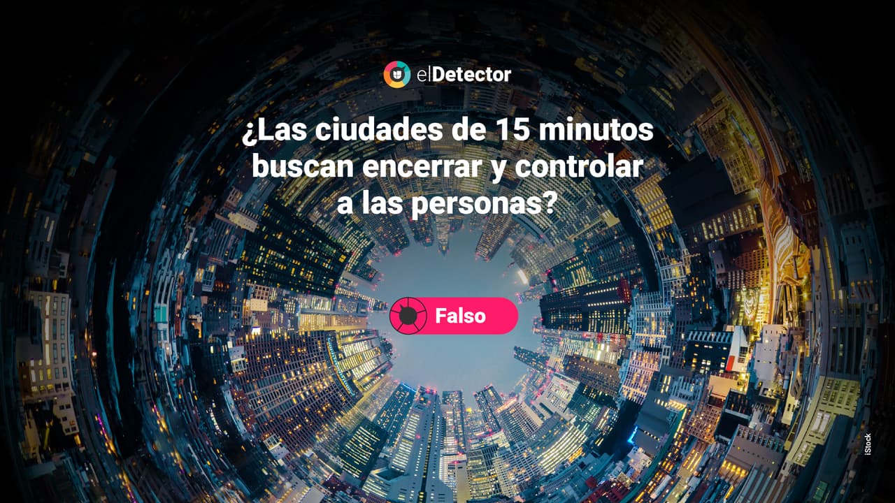 La ciudad de 15 minutos es un concepto urbanístico ideado por el investigador Carlos Moreno para que las personas tengan los servicios básicos (salud, educación, trabajo, tiendas, parques) a una distancia de 15 minutos de sus hogares. 
<b><a href="https://www.univision.com/noticias/ciudades-15-minutos-encerrar-personas-falso">Lee la verificación completa de elDetector aquí</a>. </b>