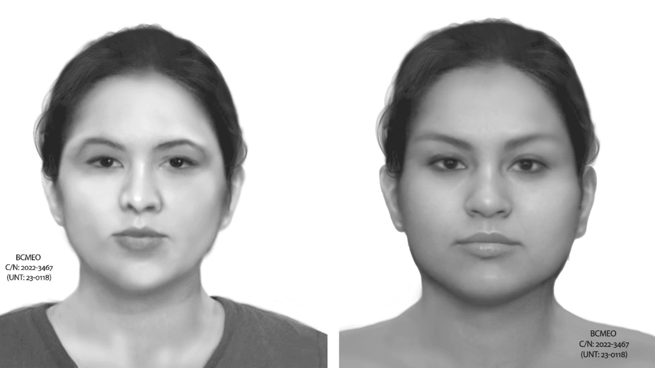 Estos son algunos de los dibujos que las autoridades compartieron que posiblemente serían el rostro de la víctima.