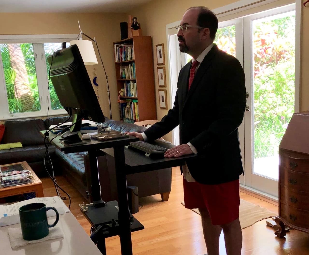 Miami lawyer, David Weinstein, attending a Zoom court hearing.