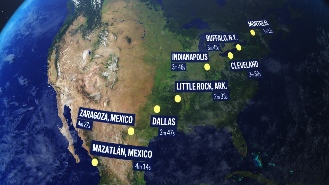 Eclipse solar 2024: estos son los lugares donde habrá penumbra total este 8 de abril