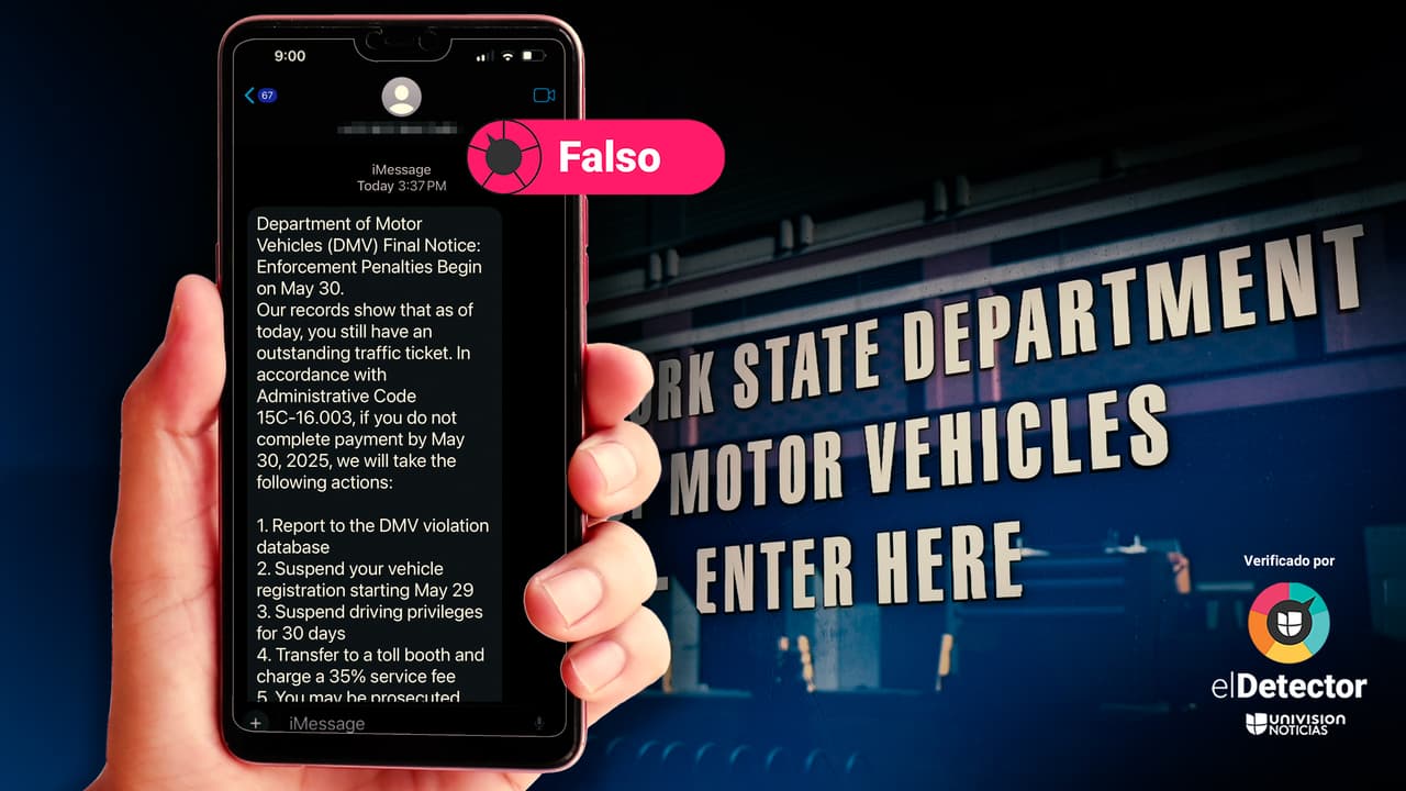 Es falso ese mensaje que exige un pago urgente por una supuesta multa de tránsito: no proviene del DMV
