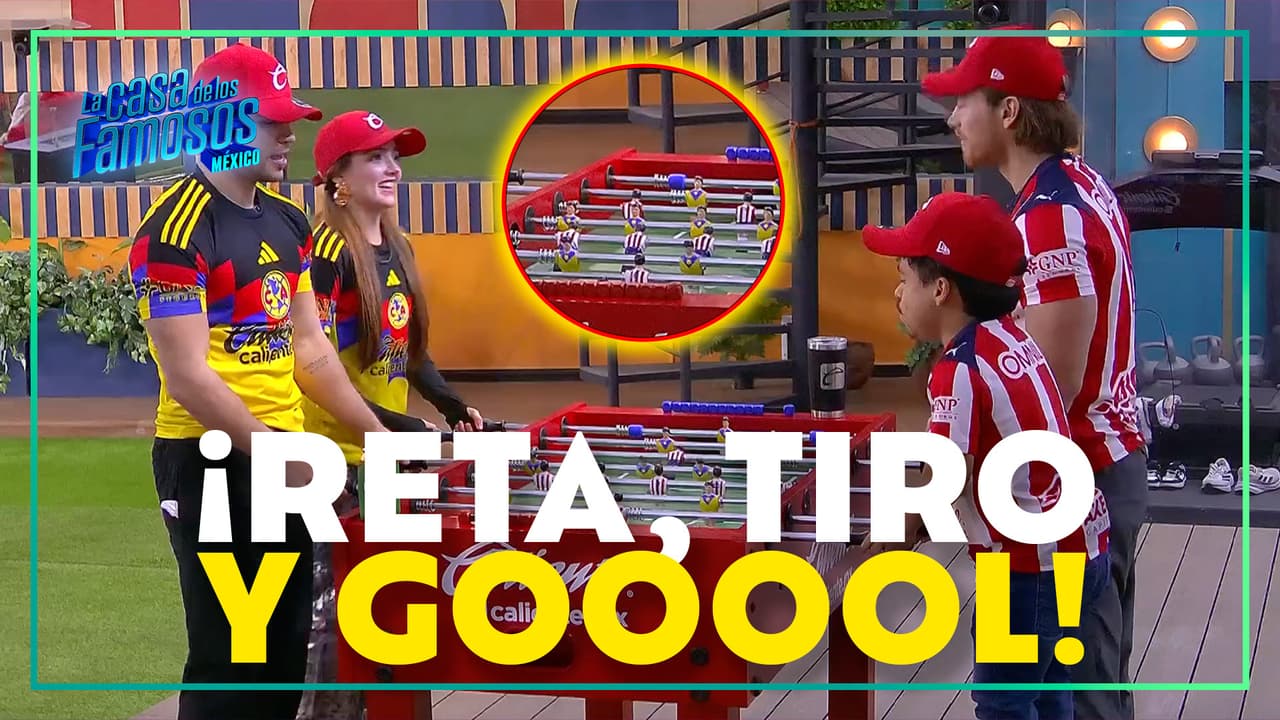 ¡Elaine sorprende en el futbolito y les da batalla los hombres de la casa!