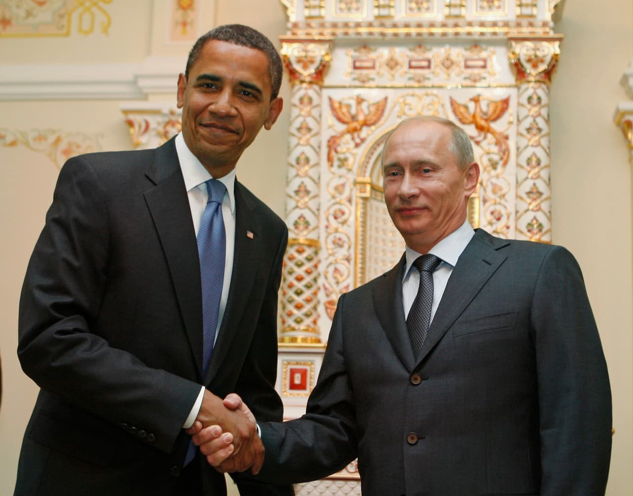 El primer encuentro en los mandatarios, cuando el recién nombrado presidente de los Estados Unidos Barack Obama viajó a Moscú. 7 de julio de 2009.