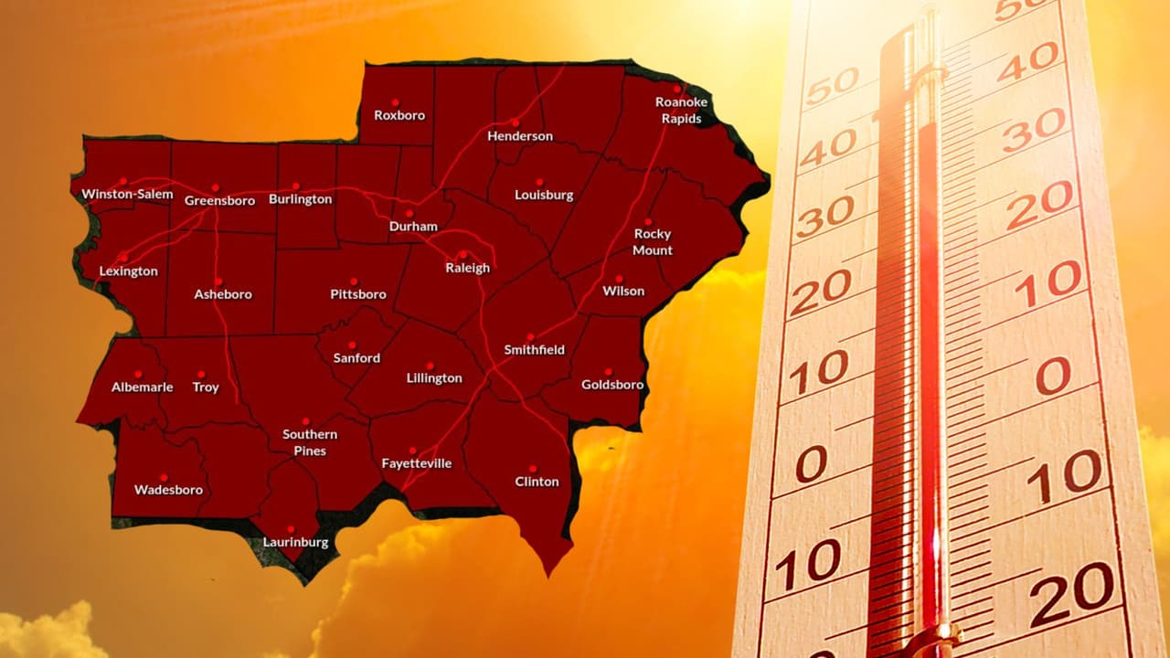 Calor de hasta 110 grados: alertan a condados en toda la zona central de Carolina del Norte