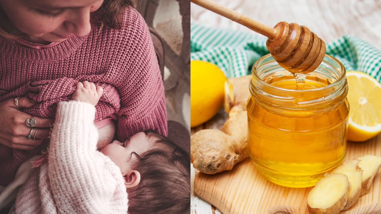 Té de jengibre y miel para estimular la lactancia 