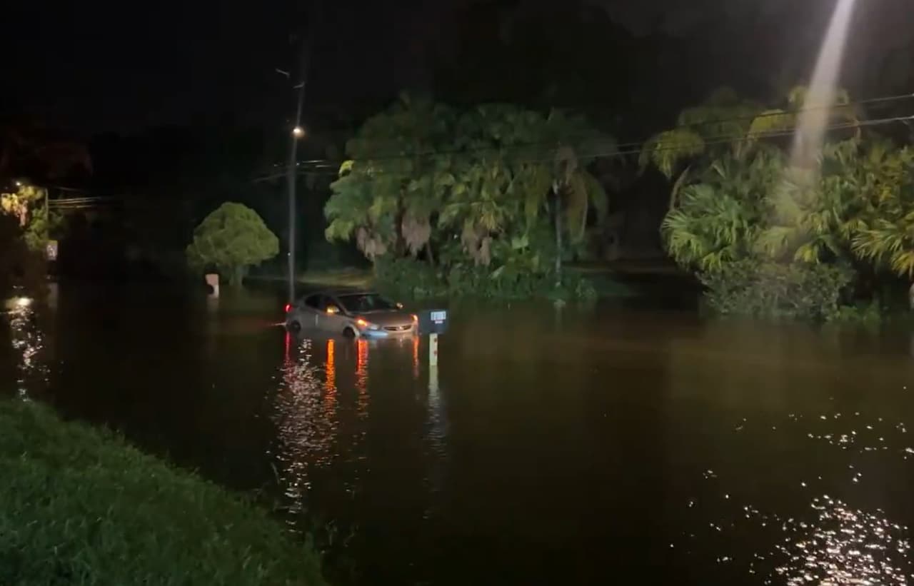 El auto, finalmente, quedó en medio de la inundación. Es fundamental recordar que 
<b>conducir en estas condiciones puede provocar una tragedia</b>.