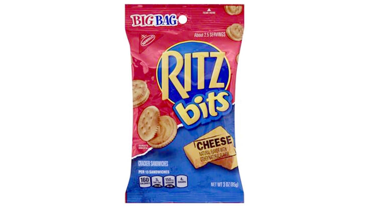 RITZ BITS CHEESE - Bolsa 3 OZ 
<br>Código de producto (UPC) 0 44000 00677 8
<br>Vencimiento: entre 7 marzo y 13 abril de 2019