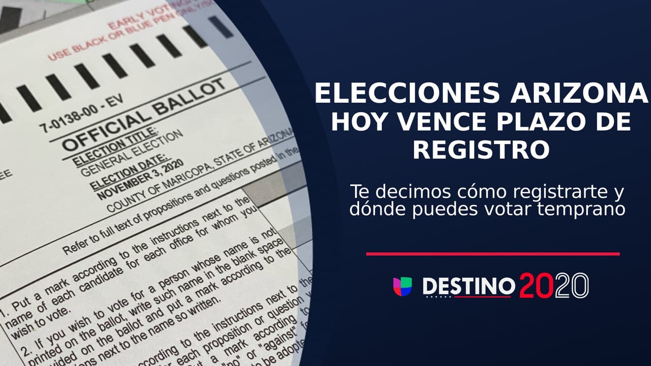 Hoy 15 de octubre vence el plazo del registro para votar en las elecciones generales en Arizona