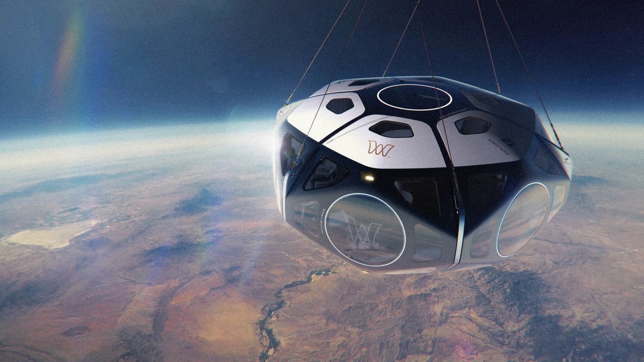 Así lucirá la cápsula espacial de World View en el límite entre la atmósfera de la Tierra y el espacio. Esta compañía de 
<a href="https://worldview.space/"><u>globos estratosféricos</u></a> expandirá sus servicios y entrará al mercado del turismo espacial con paseos que darán una perspectiva extraordinaria de la Tierra durante varias horas. Comenzarán en 2024, saliendo desde el Parque Nacional Gran Cañón.