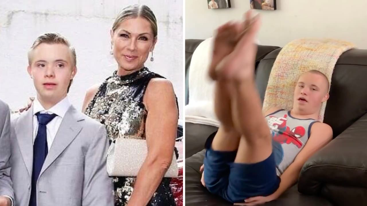 El hijo de Lety Calderón da ejemplo de cómo hacer abdominales y la actriz reta a que lo intenten