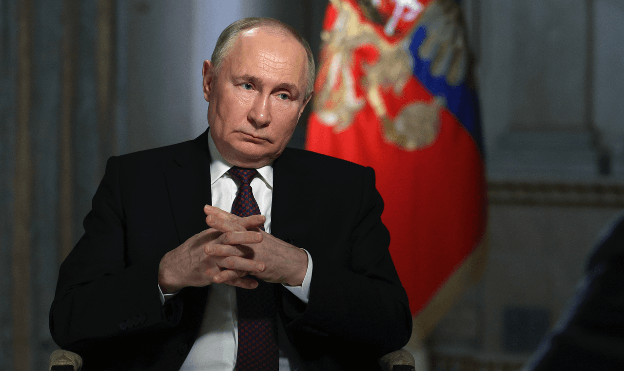 El presidente ruso Vladimir Putin en una entrevista televisiva, el martes 12 de marzo de 2024.