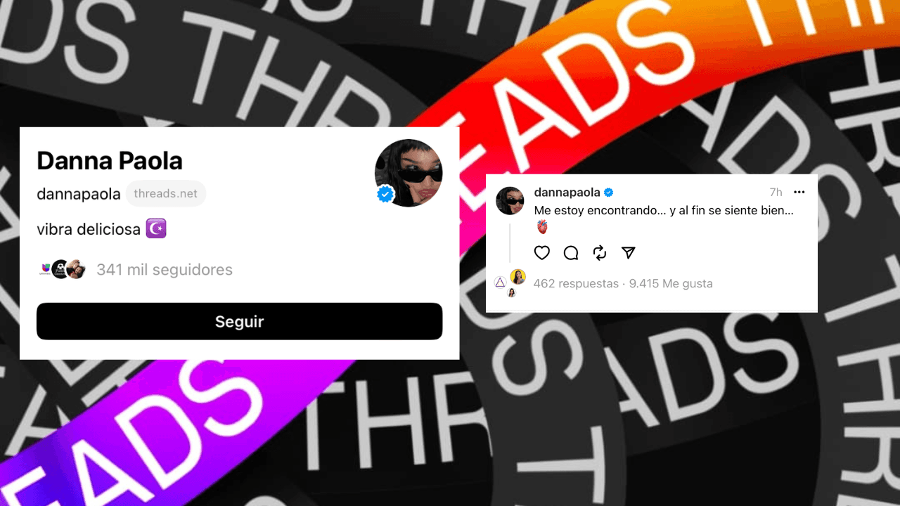 El primer mensaje de 
<b>Danna Paola</b> en Threads fue de motivación para sí misma, en el que asegura que se siente bien por encontrarse.