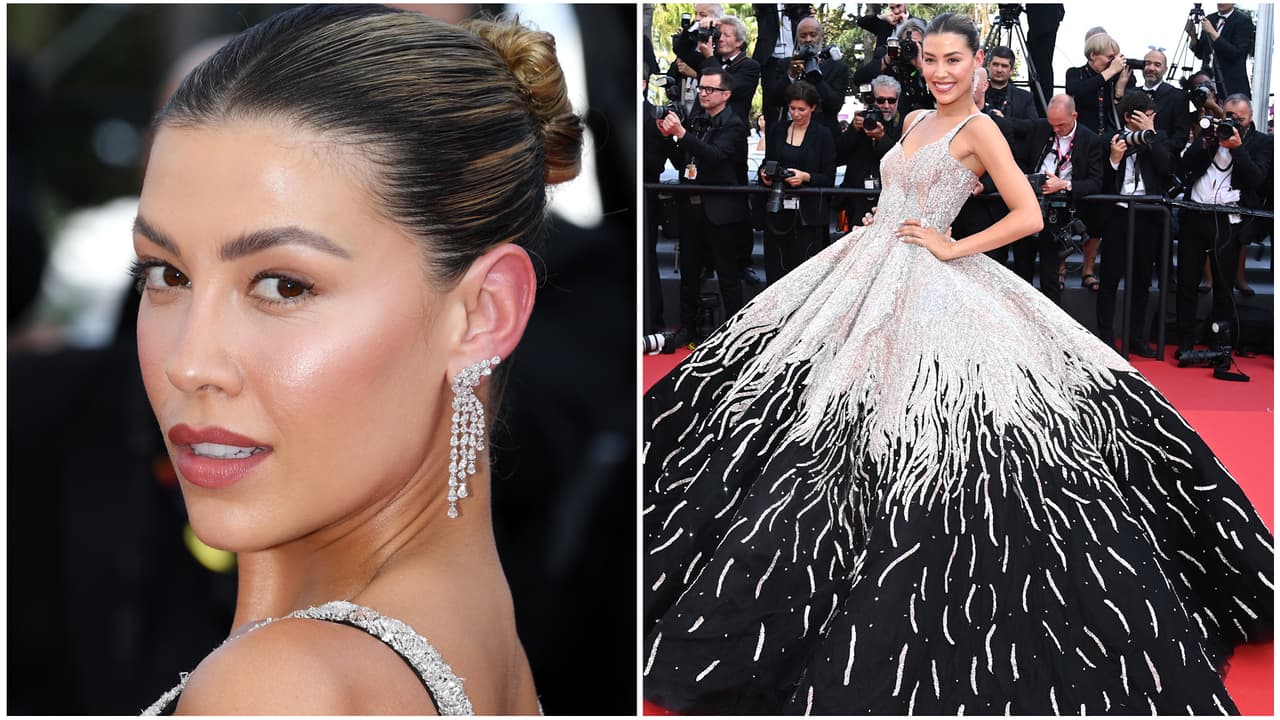 Michelle Salas no pierde el estilo ni para tropezar: así fue su caída al piso en Cannes 2022