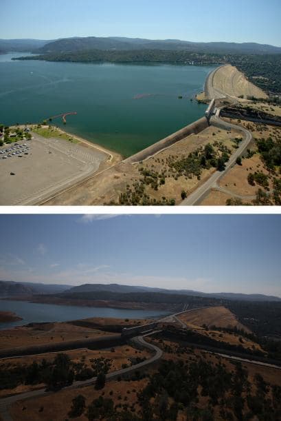 A medida que la severa sequía en California continúa por tercer año consecutivo, los niveles de agua en los lagos y embalses del estado alcanzaron mínimos históricos.