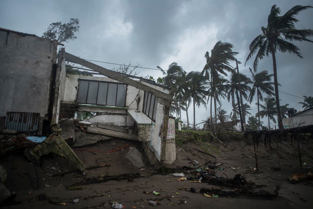 Una casa destruida por el huracán Grace en Tecolutla, Veracruz.