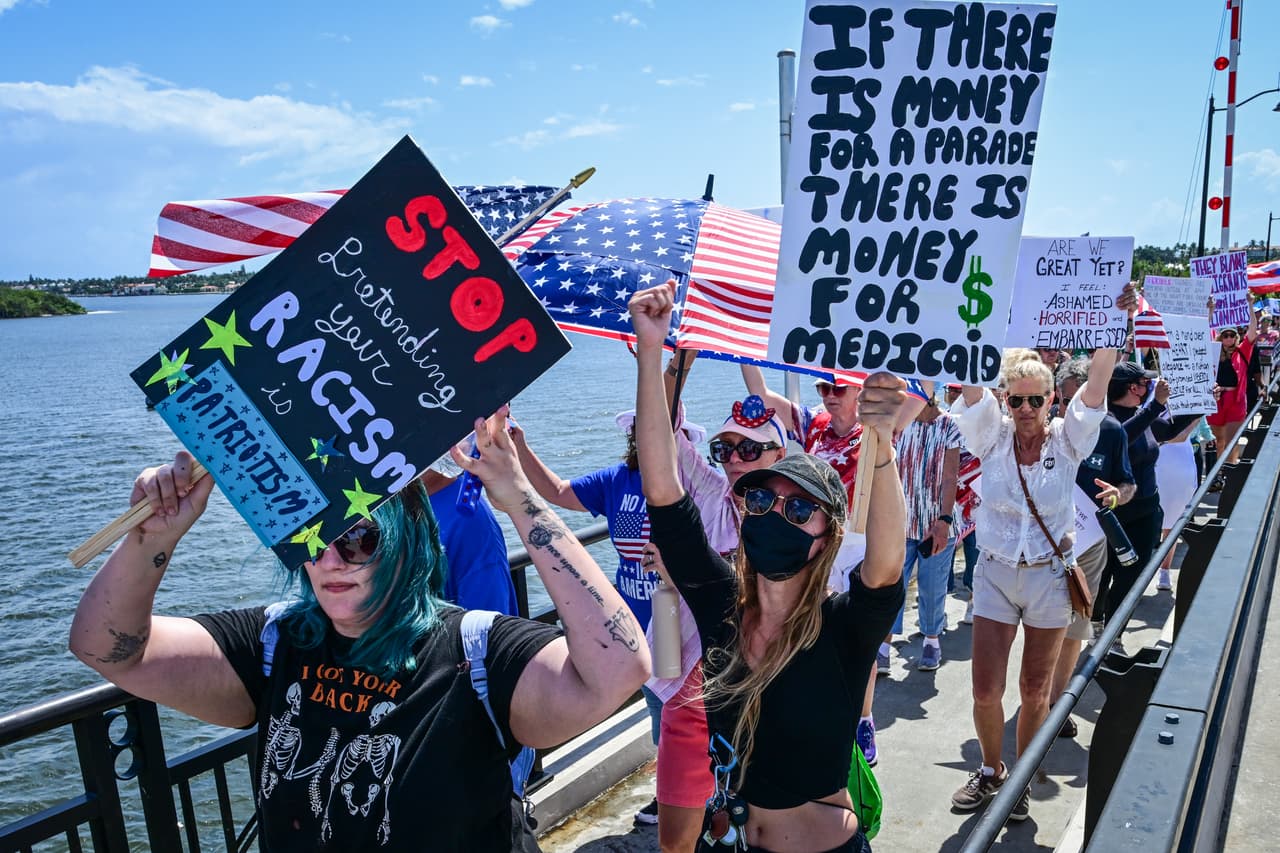 Las protestas también se presentan este 14 de junio, fecha en que se celebran los 250 años del Ejército de los Estados Unidos y cuando se llevará a cabo un desfile militar en Washington D.C., sin precedentes en la historia del país, y que coincide con el cumpleaños del presidente Trump.