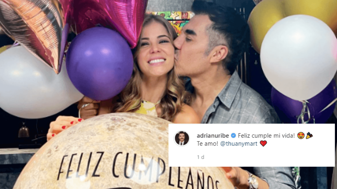 Junto al mensaje: 
<b>“¡Feliz cumple mi vida! ¡Te amo!”</b>, 
<b>Adrián Uribe </b>demostró su amor por su esposa y madre de su hija. 
<br>
