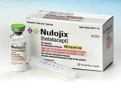 <b>Nombre:</b> Belatacept (Nulojix) polvo liofilizado. 
<b>Categoría terapéutica:</b> trasplante. 
<b>Vía de administración:</b> inyección. 
<b>Primera escasez reportada:</b> 6 de marzo de 2017. Belatacept se usa junto con otros medicamentos para prevenir el rechazo de órganos después de un trasplante de riñón. Solo se administra a quienes han estado expuestos al virus de Epstein-Barr.