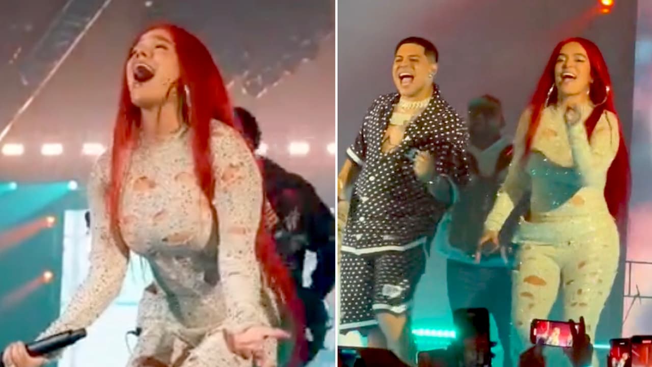 Karol G sorprende con Grupo Firme cantando ‘Ya supérame’: así fue el eufórico show (hasta tomaron tequila)