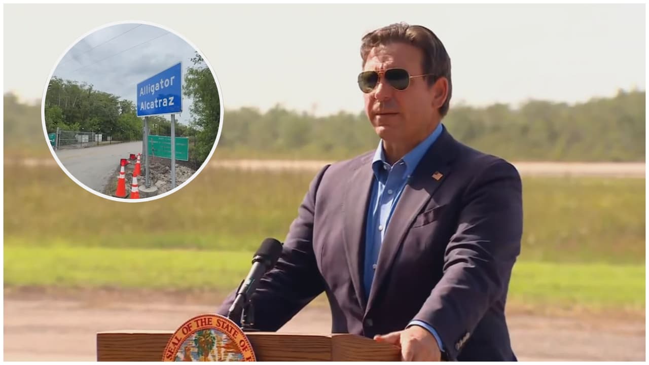 DeSantis dice que comenzaron a salir vuelos de deportación desde Alcatraz de los Caimanes