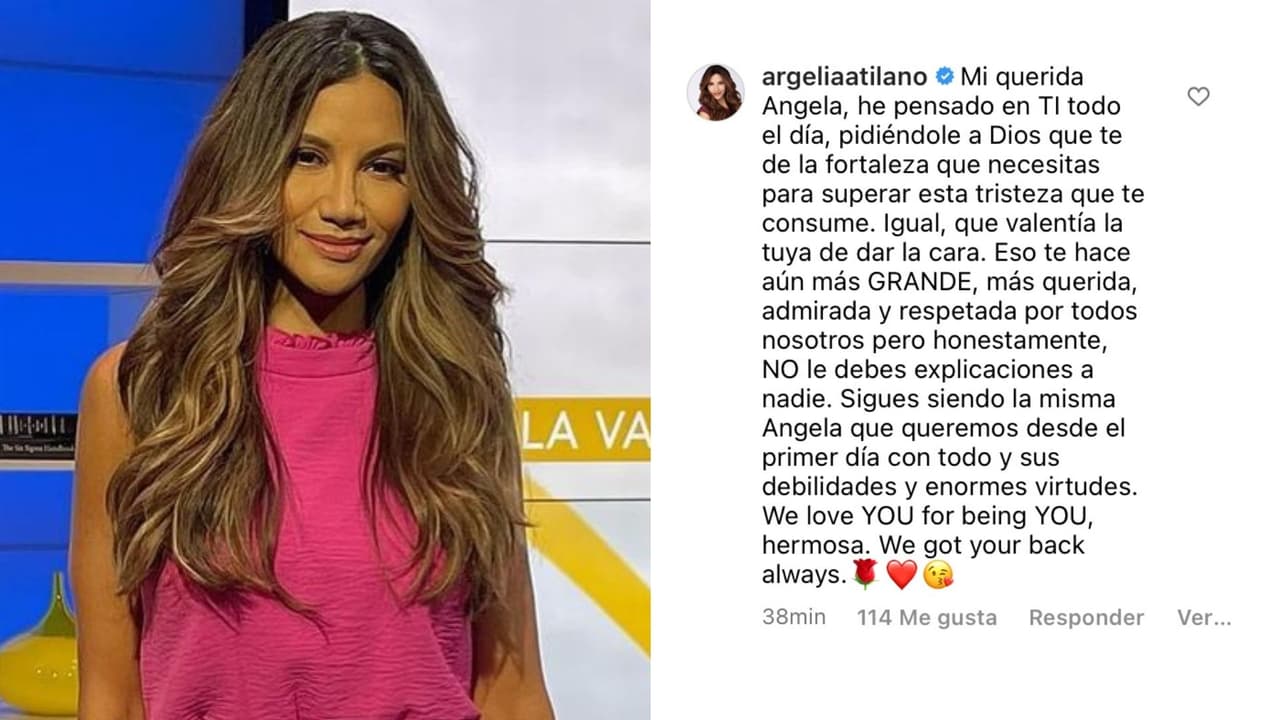 "Sigues siendo la misma Ángela que queremos desde el primer día con todos y sus debilidades y enormes virtudes", señaló la presentadora 
<b>Argelia Atilano</b> bajo el video de la jovencita.