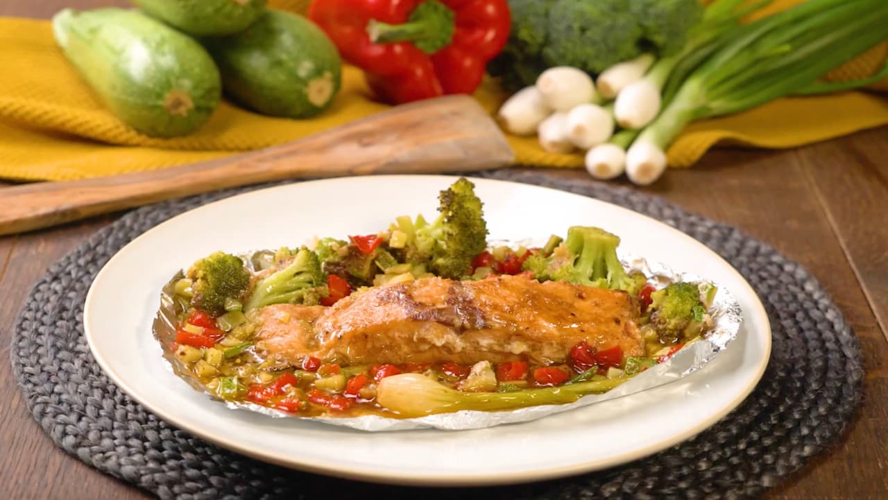 Salmón teriyaki