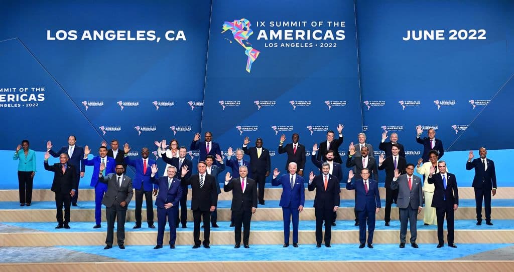 Heads of state and ministers pose for a family photo during the 9th Summit of the Americas in Los Angeles, California, June 10, 2022.