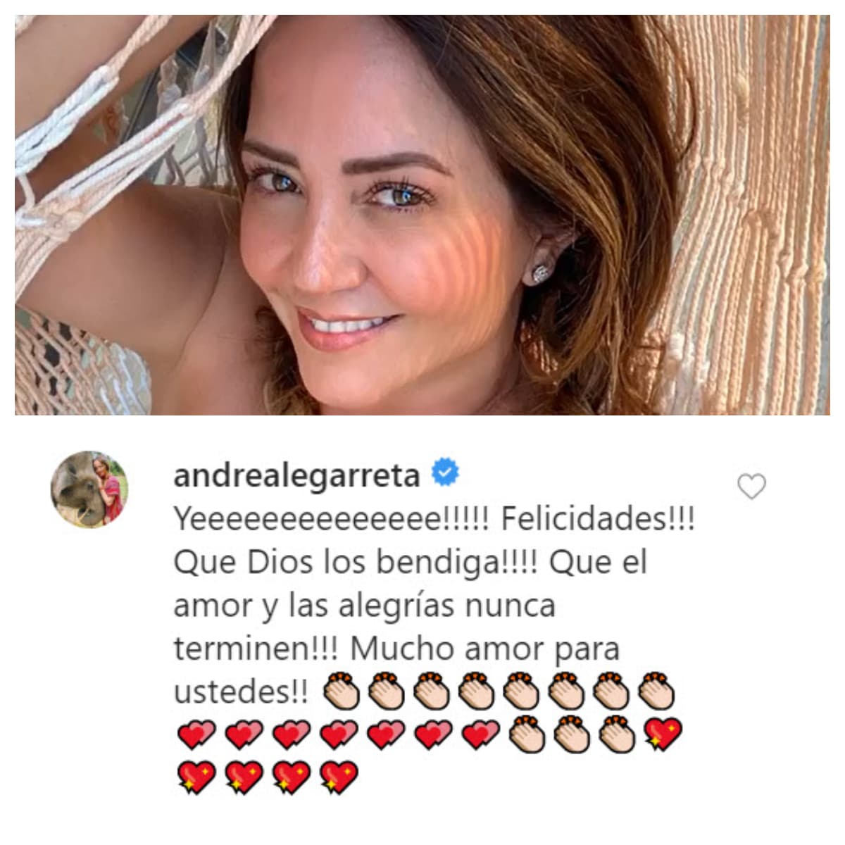 Mientras que 
<b><a href="https://www.univision.com/famosos/andrea-legarreta-responde-a-quienes-le-cuestionaron-haber-roto-la-cuarentena-para-escaparse-a-acapulco-fotos" target="_blank">Andrea Legarreta</a></b> también fue parte de quienes le expresaron sus mejores deseos.