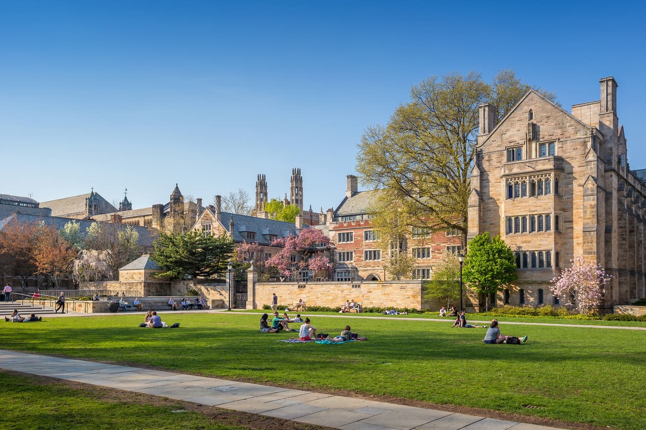<b>Puesto 6. Universidad de Yale</b>
<br>
<br>Tasa de aceptación: 6%.
<br>
<br>Lugar: New Haven, Connecticut.
<br>
<br>Esta universidad privada de investigación de la Ivy League fue fundada en 1701 y es la tercera institución de educación superior más antigua del país. Su clase más reciente contaba con alrededor de 12,100 estudiantes.
<br>