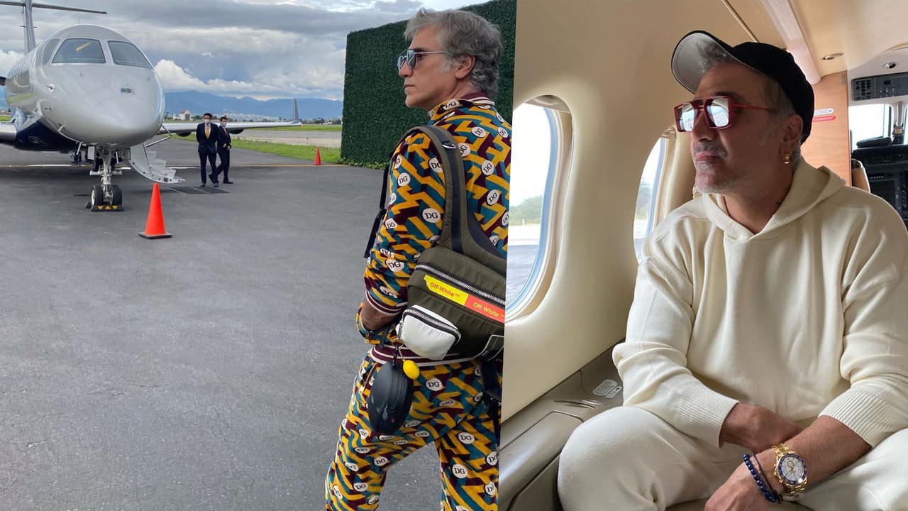 <h3 class="cms-H3-H3">Alejandro Fernández</h3> 
<br>
<br>Alejandro usa en su Lear Jet 45 para sus giras y darse vacaciones relámpago. El avión tiene capacidad para 8 pasajeros con un diseño club doble con lujosos asientos reclinables, móviles y giratorios. El aeroplano del 
<a href="https://www.univision.com/musica/ya-nacio-la-hija-de-alex-fernandez-jr-el-potrillo-se-convirtio-en-abuelo-nuevamente-video" target="_blank">‘Potrillo’</a>, se caracteriza por realizar traslados rápidos por aire, además de consumir poco combustible. El fallecido Vicente Fernández y su hijo Alejandro crearon la empresa ‘El Caminante’, que se dedica a la renta de aeronaves Learjet 45.