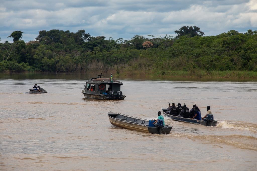 Task Forces head to the place where the bodies of Brazilian indigenous expert Bruno Pereira and British journalist Dom Phillips would be buried after a suspect indicated the location, in Atalaia do Norte, Amazonas state, Brazil, on June 15, 2022.