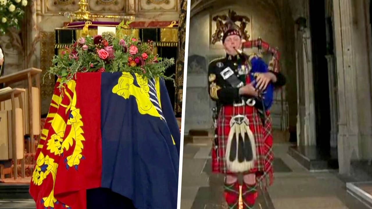 "Lo que ella pidió": el momento en que el féretro de Isabel II es bajado a la cripta real al sonar de la gaita