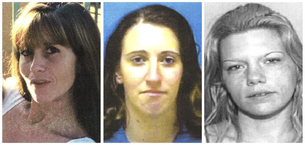 Esta combinación de imágenes sin fecha proporcionada por la Oficina del Sheriff del condado de Broward, Florida, muestra, de izquierda a derecha, a Kimberly Dietz-Livesey, Sia Demas y Jessica Good.