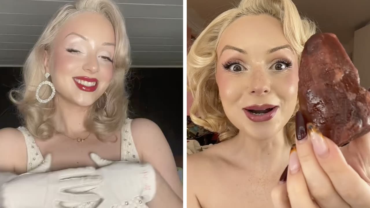 Estadounidense idéntica a Marilyn Monroe prueba dulces mexicanos de distintas épocas: Así reaccionó