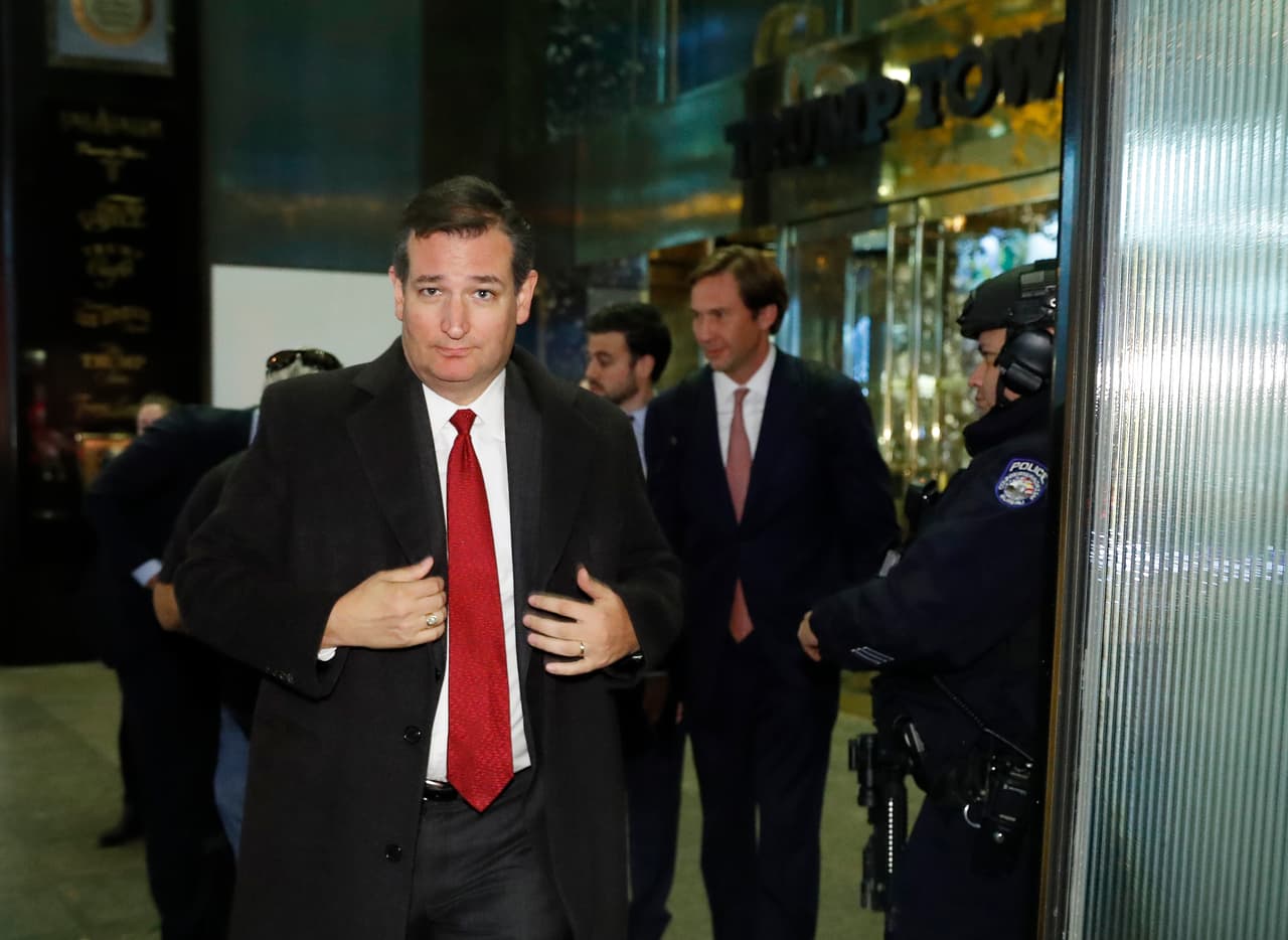 Ted Cruz, senador por Texas y antiguo rival de Trump en las primarias republicanas. Cargo que podría ocupar: fiscal general de la nación. Cruz tuvo una turbulenta relación con Trump cuando competían por la candidatura republicana, ambos llegaron a insultos personales y Cruz evitó dar su apoyo total a Trump en la Convención Nacional Republicana de julio.