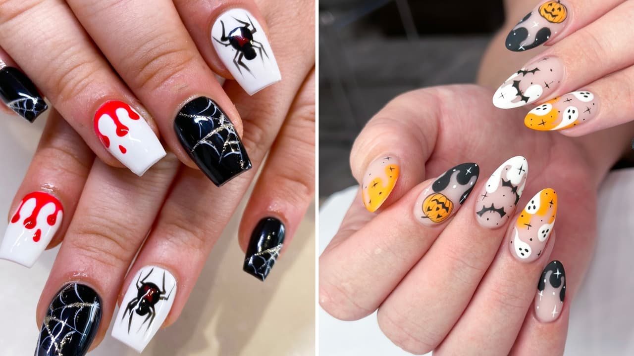 Estos diseños de uñas para Halloween son elegantes, creativos y muy glamurosos