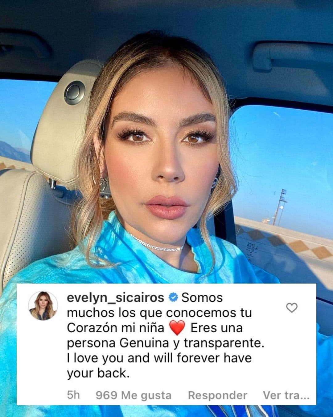 La presentadora 
<b>Evelyn Sicairos</b> envió palabras de aliento y aprovechó para resaltar su personalidad "genuina" y "transparente".