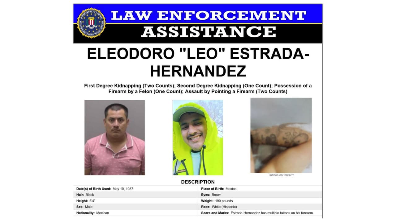 <b><h2 class="cms-H2-H2">Identifican al tercer sospechoso </h2></b>
<br>
<br>📌 El 30 de abril, en la tarde, el SBI de Carolina del Norte y el FBI publicaron una hoja de búsqueda del tercer sospechoso, a quien identificaron como Eleodoro “Leo” Estrada Hernández, de 37 años. 
<br>
<br>📌 Estrada enfrenta dos cargos de secuestro en primer grado, un cargo de secuestro en segundo grado, un cargo de posesión de un arma de fuego por un delincuente convicto y dos cargos de apuntar un arma de fuego.