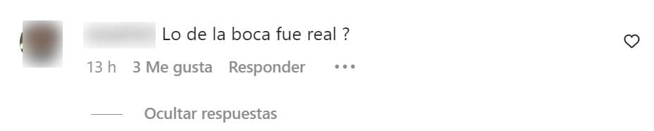 Sin embargo, no ha estado exenta de críticas y señalamientos pues hay quienes 
<b>dudan de que lo sucedido haya sido "real"</b>, como se lo preguntó una de sus seguidoras.
<br>
