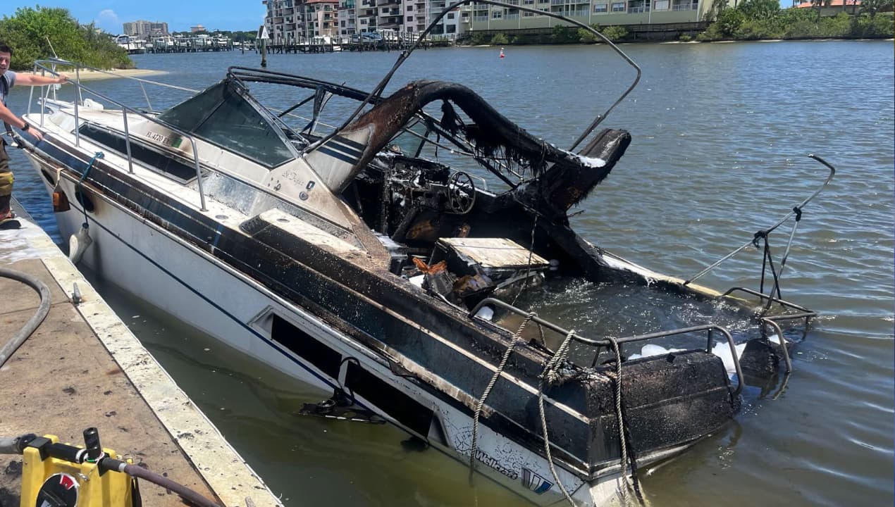 Así explotó una embarcación en Daytona Beach, se reportan cuatro heridos 