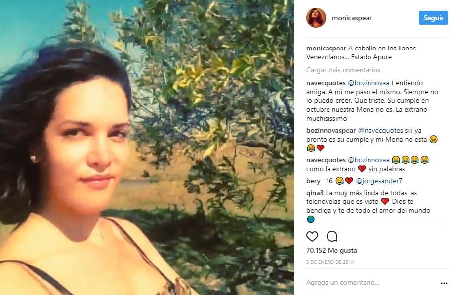 Un día antes de su trágica muerte, la venezolana publicó algunas fotografías de sus vacaciones en su país natal: "Ligera de equipaje, como nube que pasa, como agua que corre, como viento que sopla", fue el último mensaje que compartió la actriz.