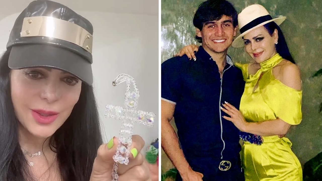 Maribel Guardia queda al borde del llanto al recibir un rosario con la imagen de Julián Figueroa