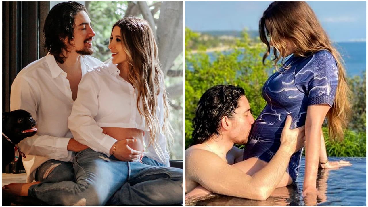 En video: la bebé de Alex Fernández ya "reconoce a papá" y se mueve en la pancita cuando la llama