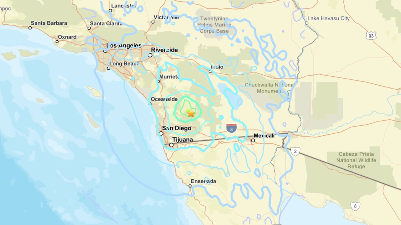 Sismo de 5.2 grados sacude comunidad al este de San Diego y partes del sur de California